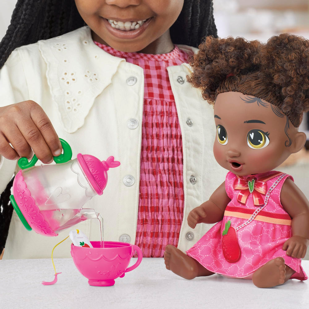 Baby Alive teacup with cover and straw for tea party play.