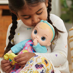 Baby Alive doll posed with thumb in mouth for realistic baby moments