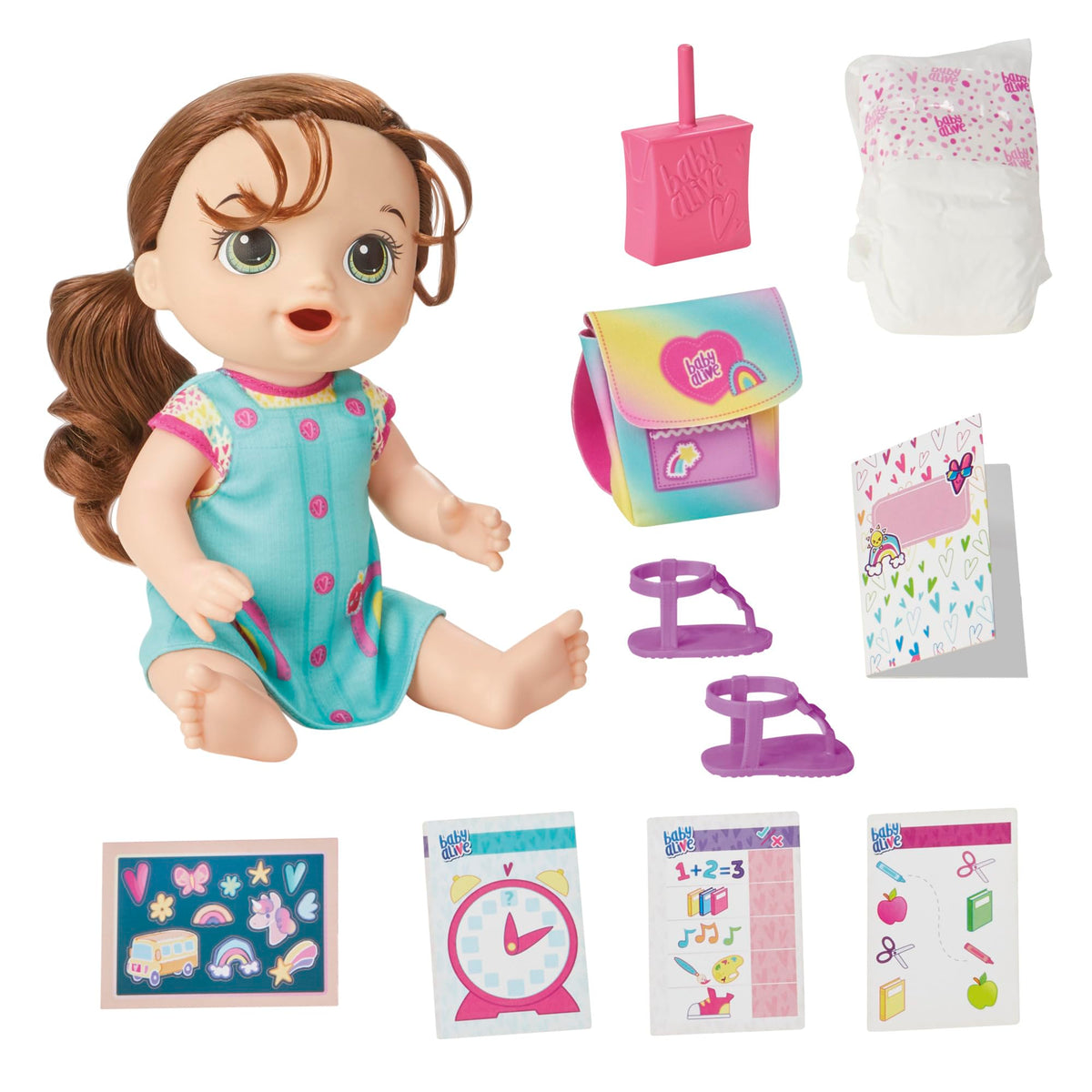Baby Alive Time for School backpack ready for pretend play adventures