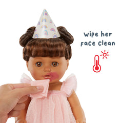 Baby Born Ava rooted hair styled in two top knots