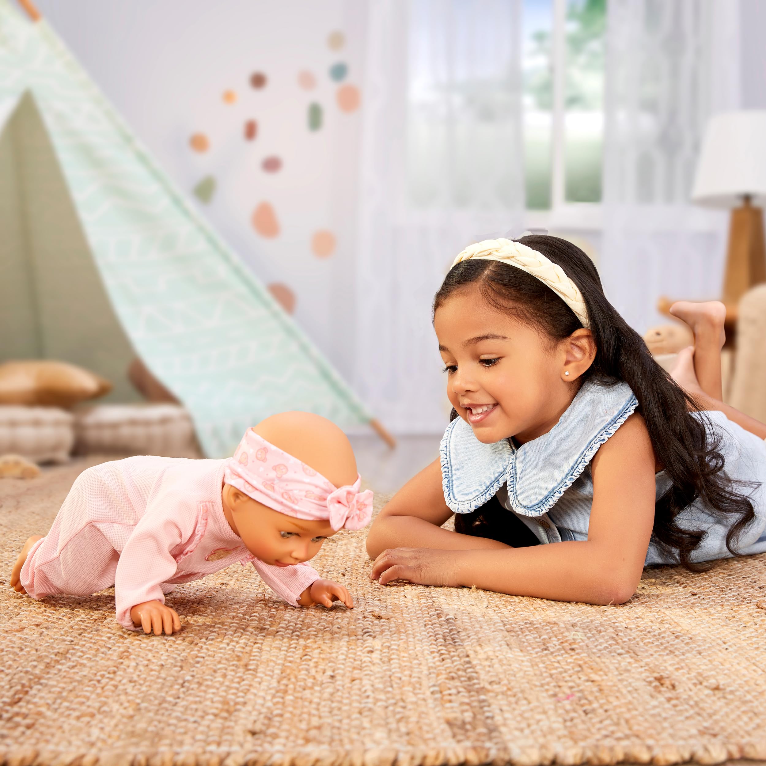 Baby Born Learn to Walk Olivia takes her first steps with caregiver support