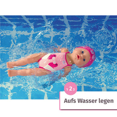 Baby Born My First Swim Girl 30 cm demonstrates crawl and butterfly strokes.