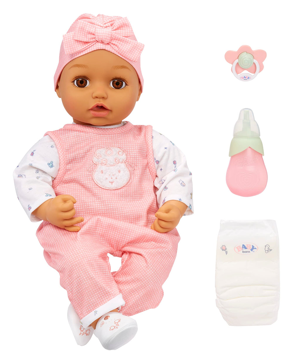 Baby Born My Real Baby Ava doll face close-up, lifelike features for nurturing play.