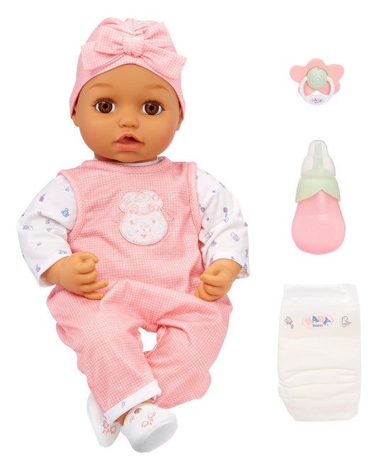 Baby Born My Real Baby Ava doll face close-up, lifelike features for nurturing play.