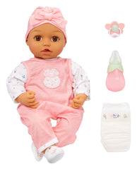 Baby Born My Real Baby Ava doll face close-up, lifelike features for nurturing play.