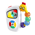 Baby Einstein Take Along Tunes toy held by small hands with an easy-grip button.