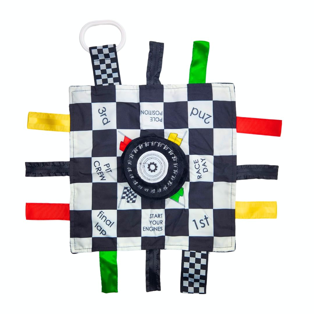Baby Jack Racing Lovey with stroller clip for on-the-go play