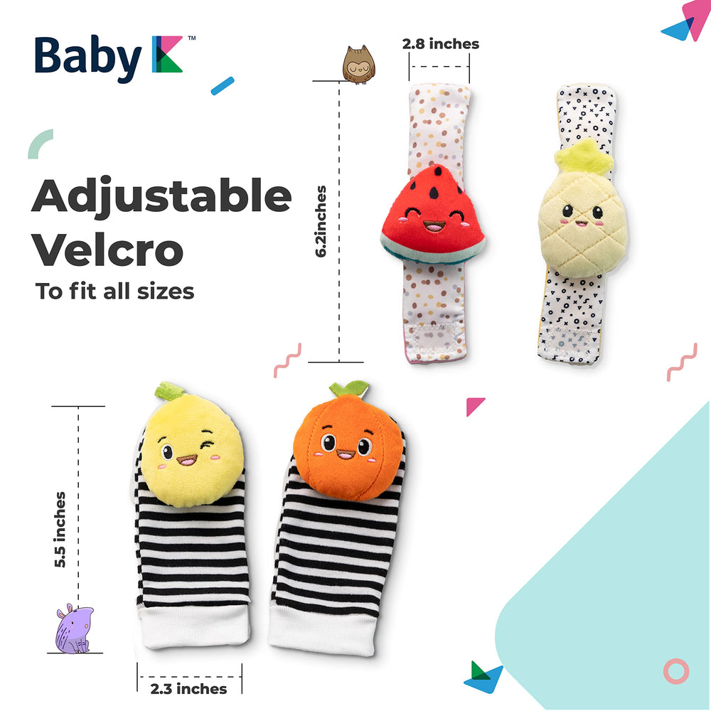BABY K Orange rattle with soft textures invites exploration.