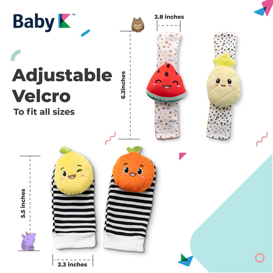BABY K Orange rattle with soft textures invites exploration.