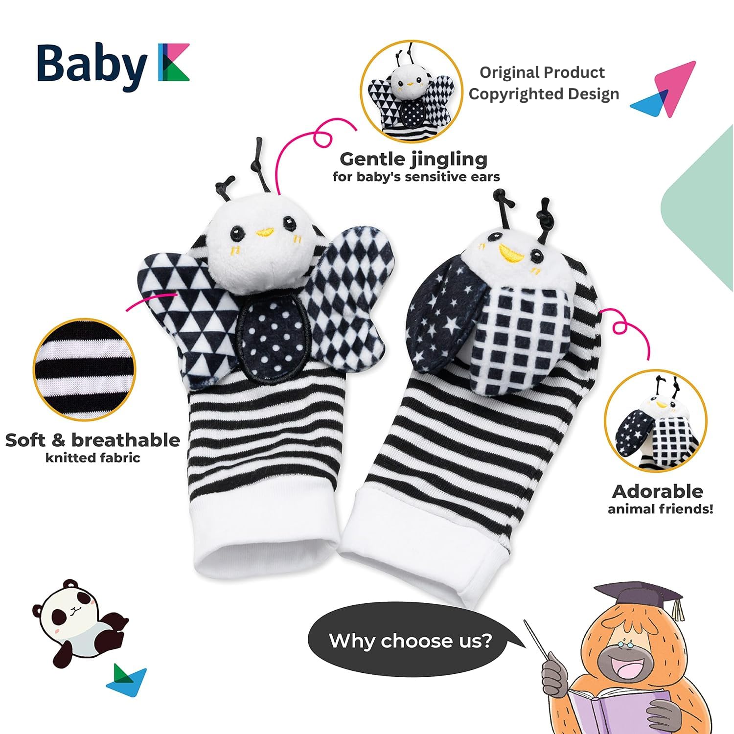 BABY K spider butterfly ladybug bee companions entertain on the go