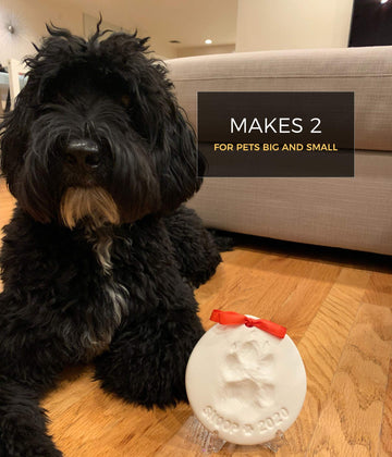 Gift-ready packaging shown for a pet keepsake gift