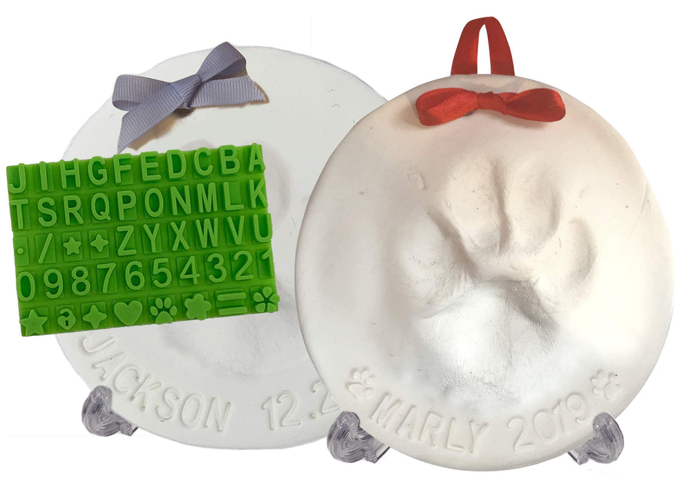 Baby Mushroom pawprint kit contents for two keepsakes