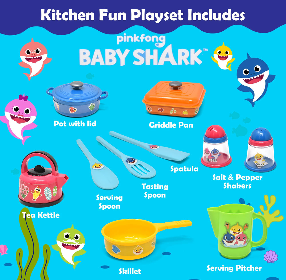 Baby Shark kitchen playset with pans for pretend meals