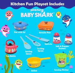 Baby Shark kitchen playset with pans for pretend meals