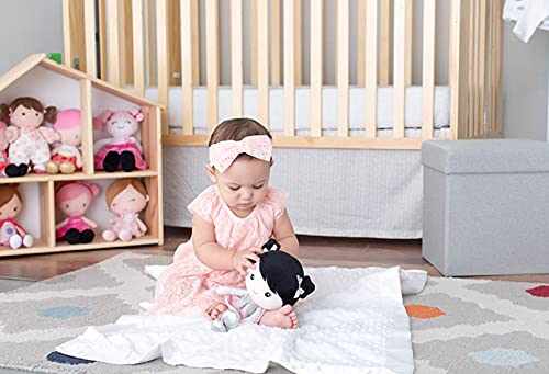 Baby Starters Cindy with faux fur vest highlights stylish, comforting design.