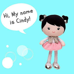 Baby Starters Cindy toy with rattle helps engage baby during tummy time.