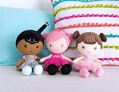 Baby Starters Ellie embroidered-face details for safe, imaginative play.