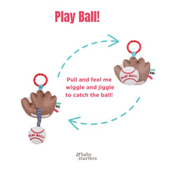 Rattle inside the baseball adds auditory engagement for curious little listeners.