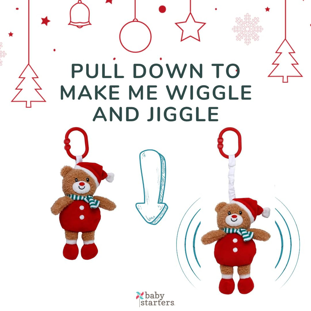Baby Starters Magic Years bear in holiday red 9-inch plush for early tactile exploration
