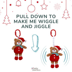 Baby Starters Magic Years bear in holiday red 9-inch plush for early tactile exploration