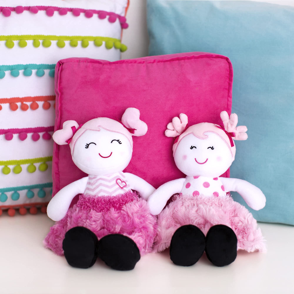 Baby Starters Marisa pink chevron dress with satin lining adds tactile delight.