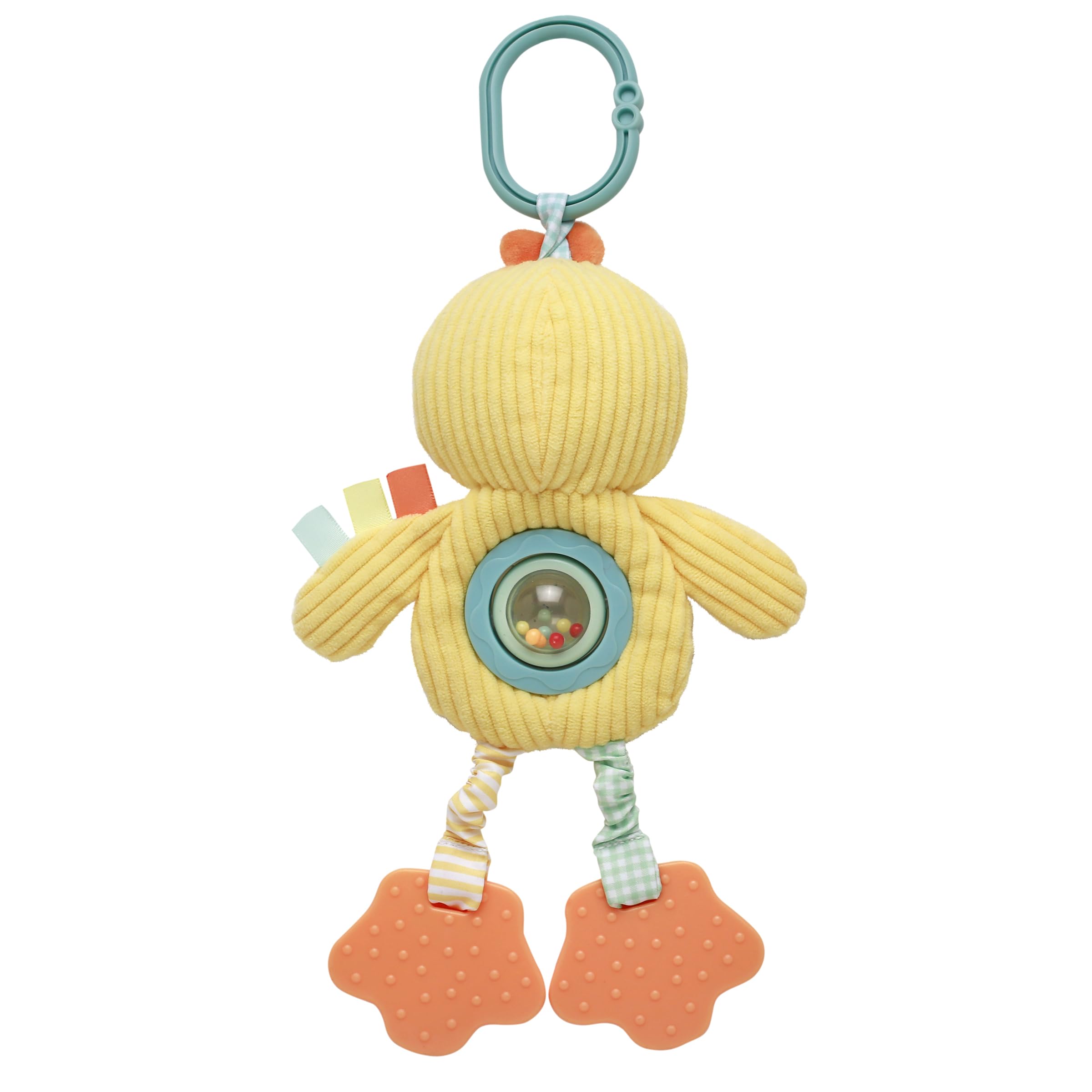 Baby Starters plush chick teether feet provide safe teething during play.