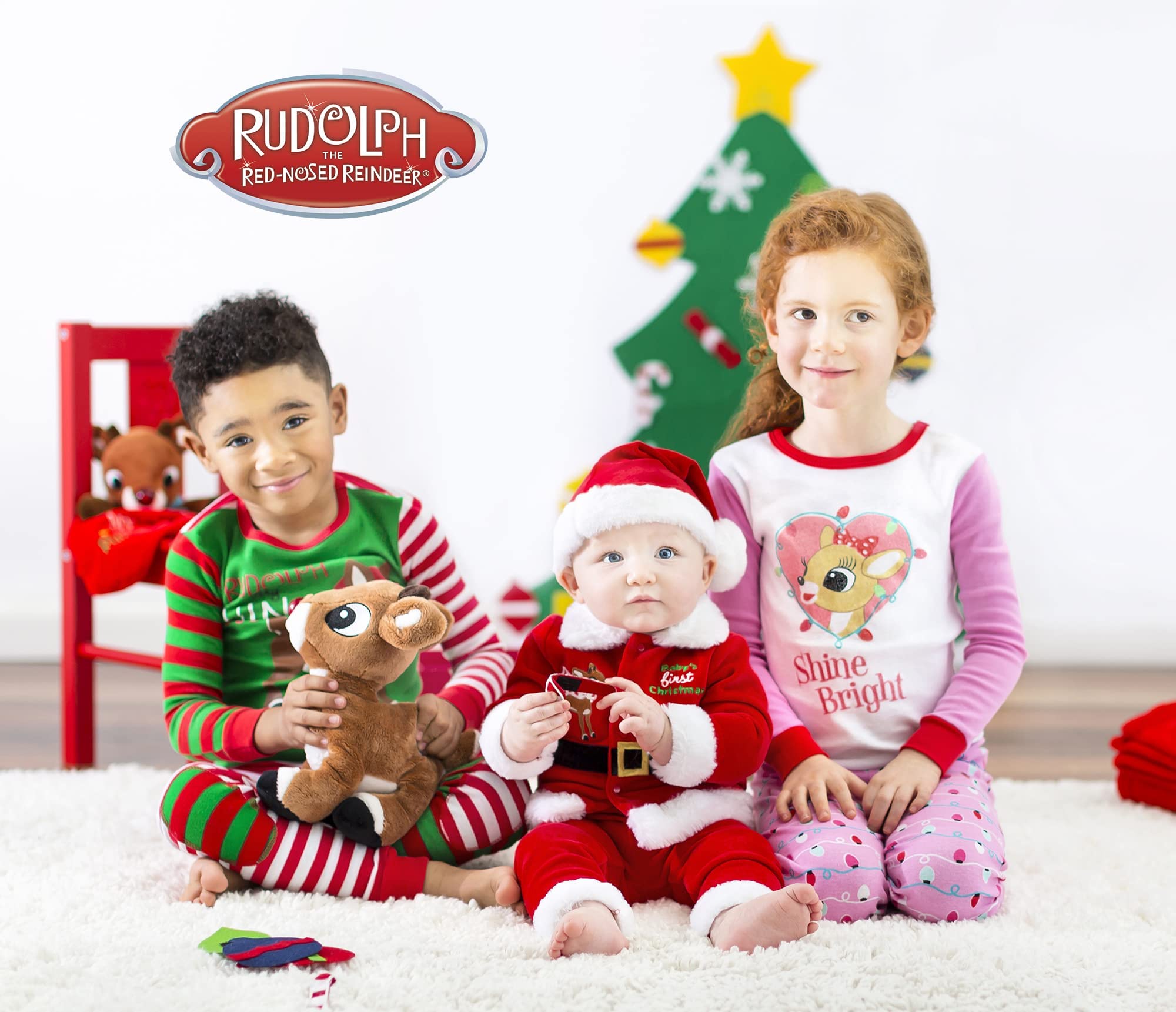 Rudolph plush in gift-ready packaging for holiday gifting.