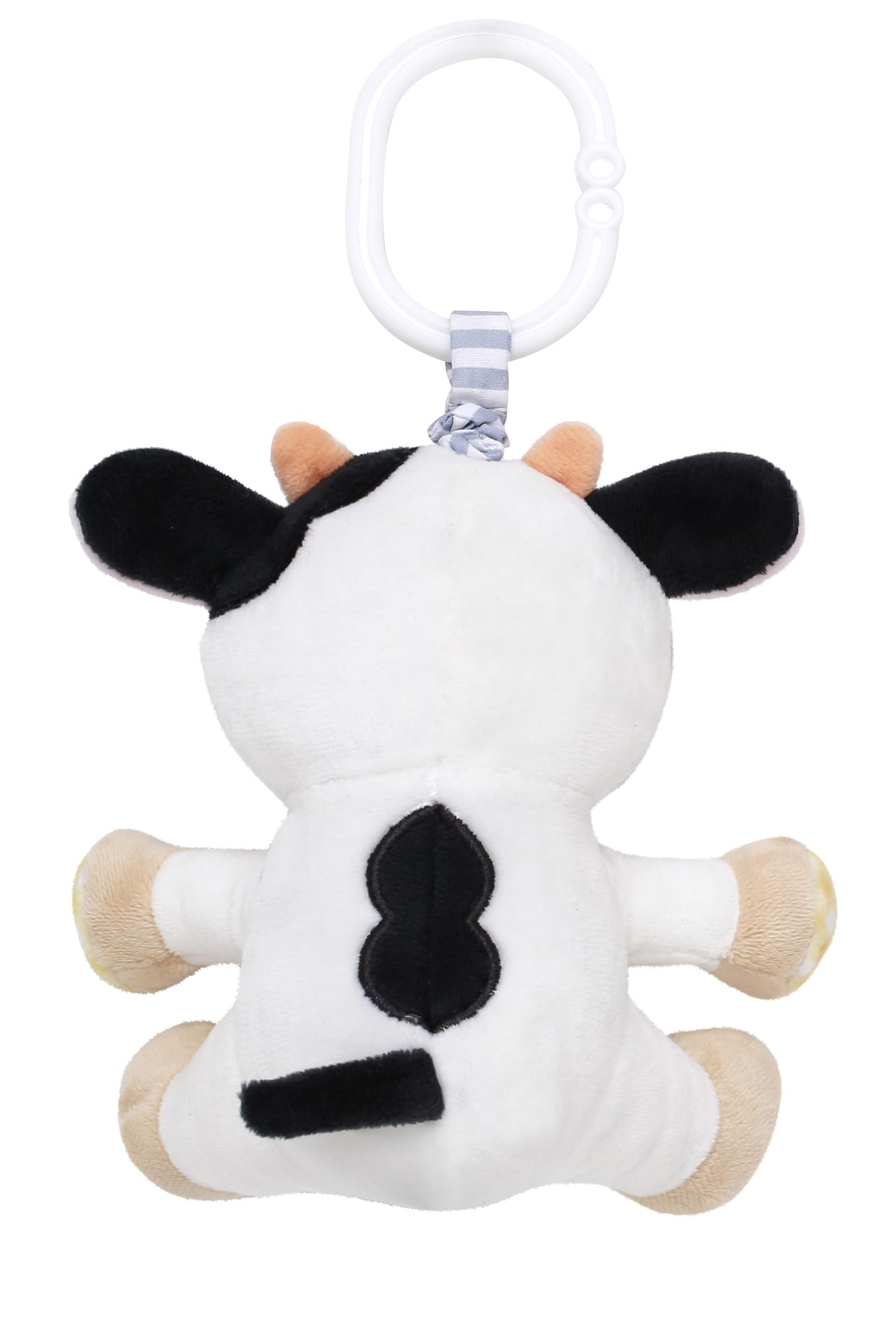Baby Starters travel hook keeps cow toy secure on stroller, car seat, or high chair