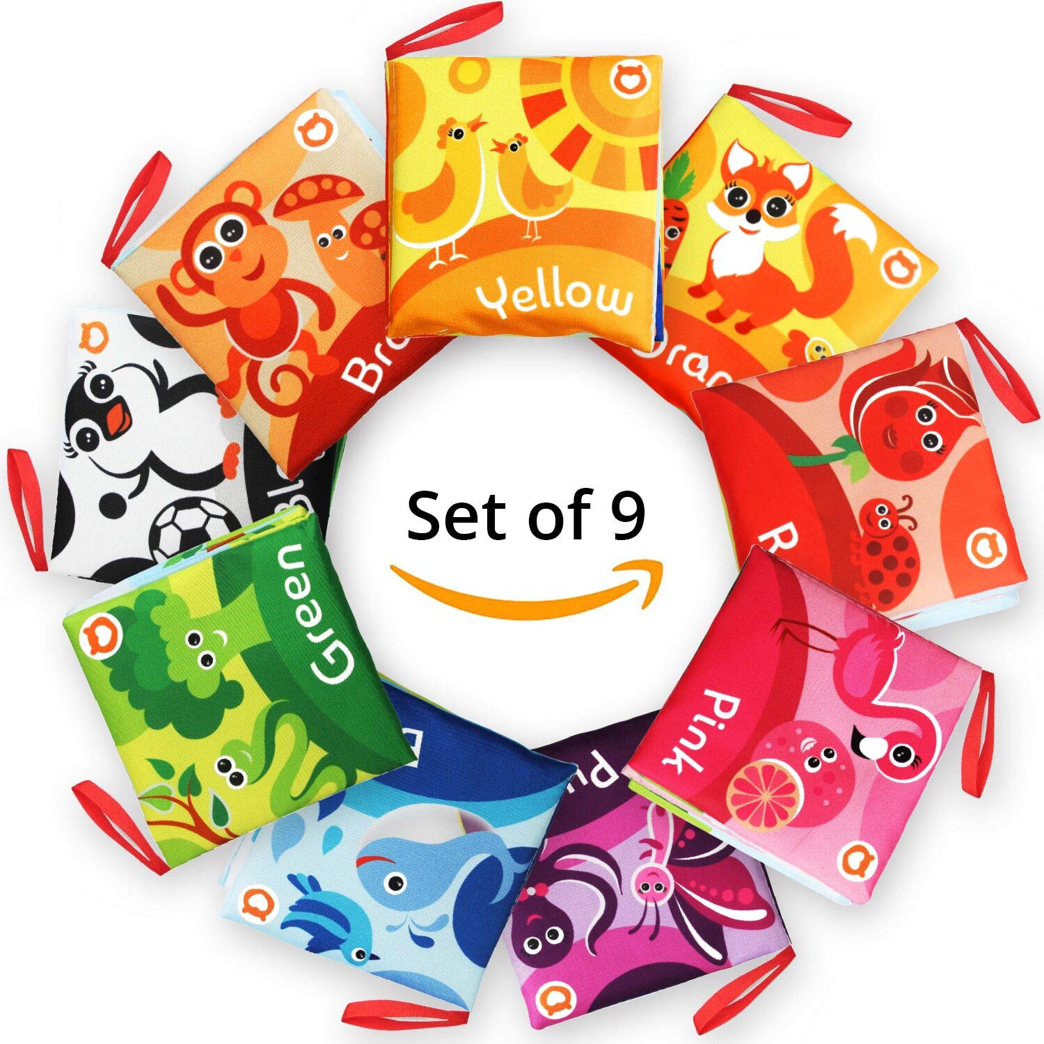 BabyBibi fox cloth book with colorful pages for early color learning