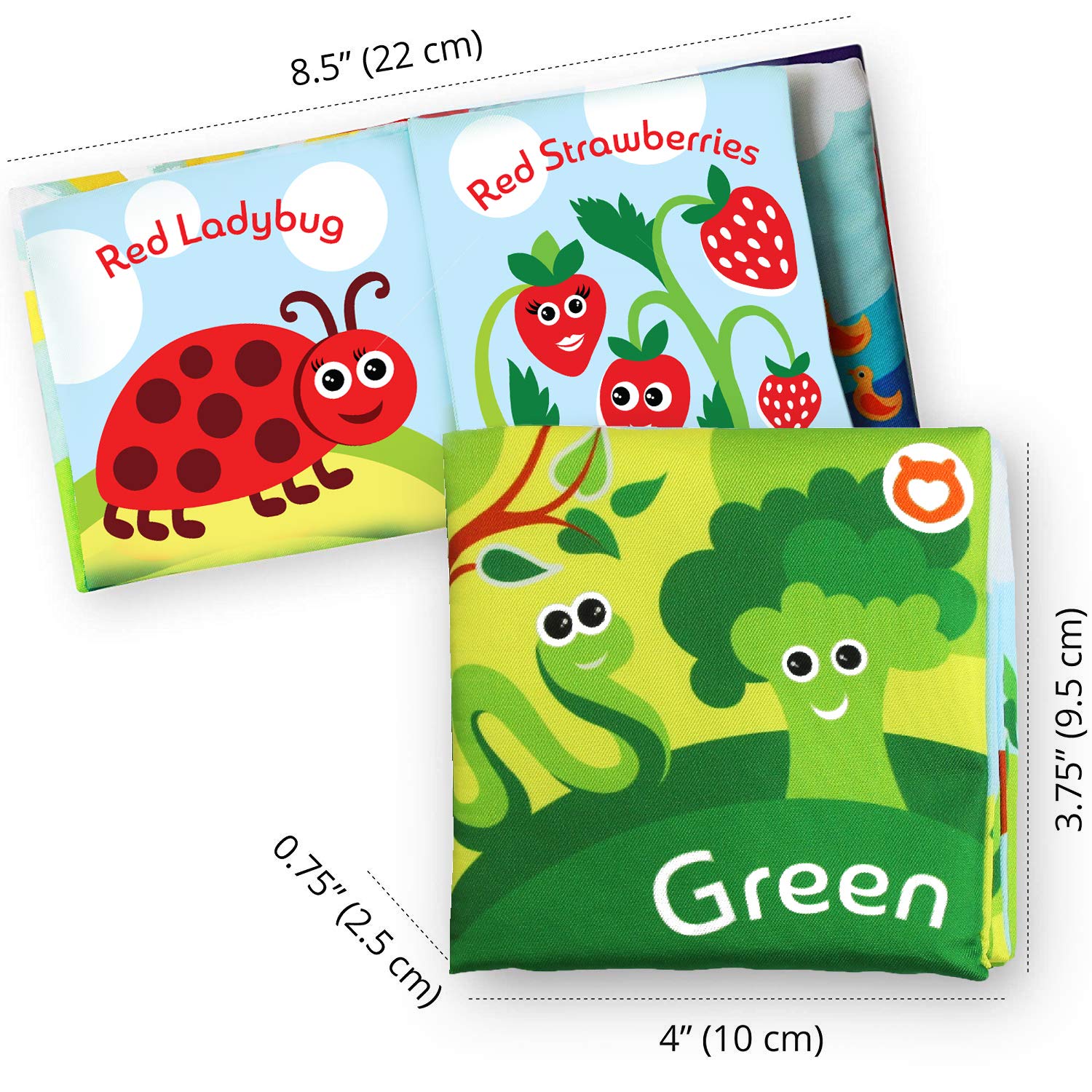BabyBibi owl cloth book enhancing color recognition with soft crinkles