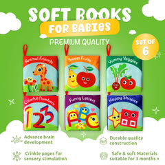 BabyBibi cloth books cover illustrations showing bright colors to spark curiosity.