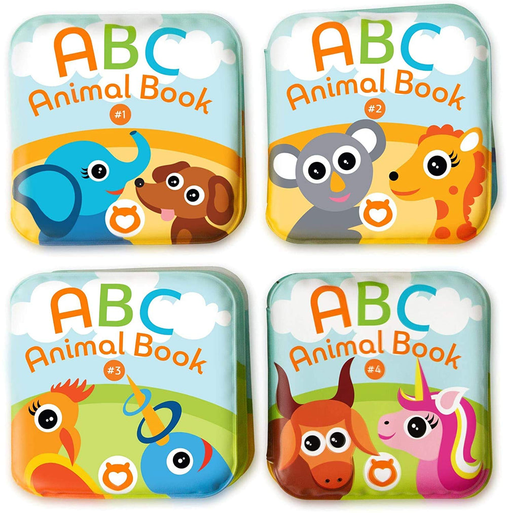 BabyBibi floating bath books cover featuring colorful ABC animals for bath-time learning.