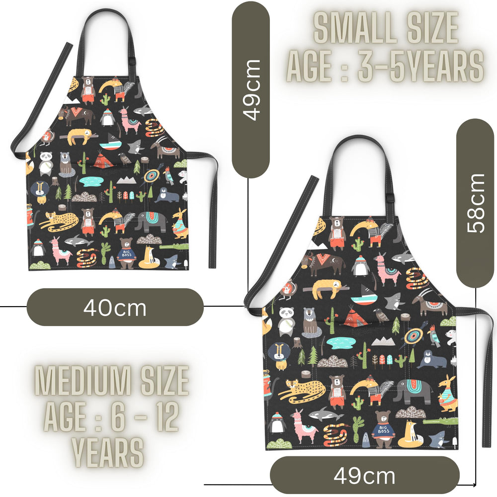 BABYBOET kids apron cooking activity with pocket for tools