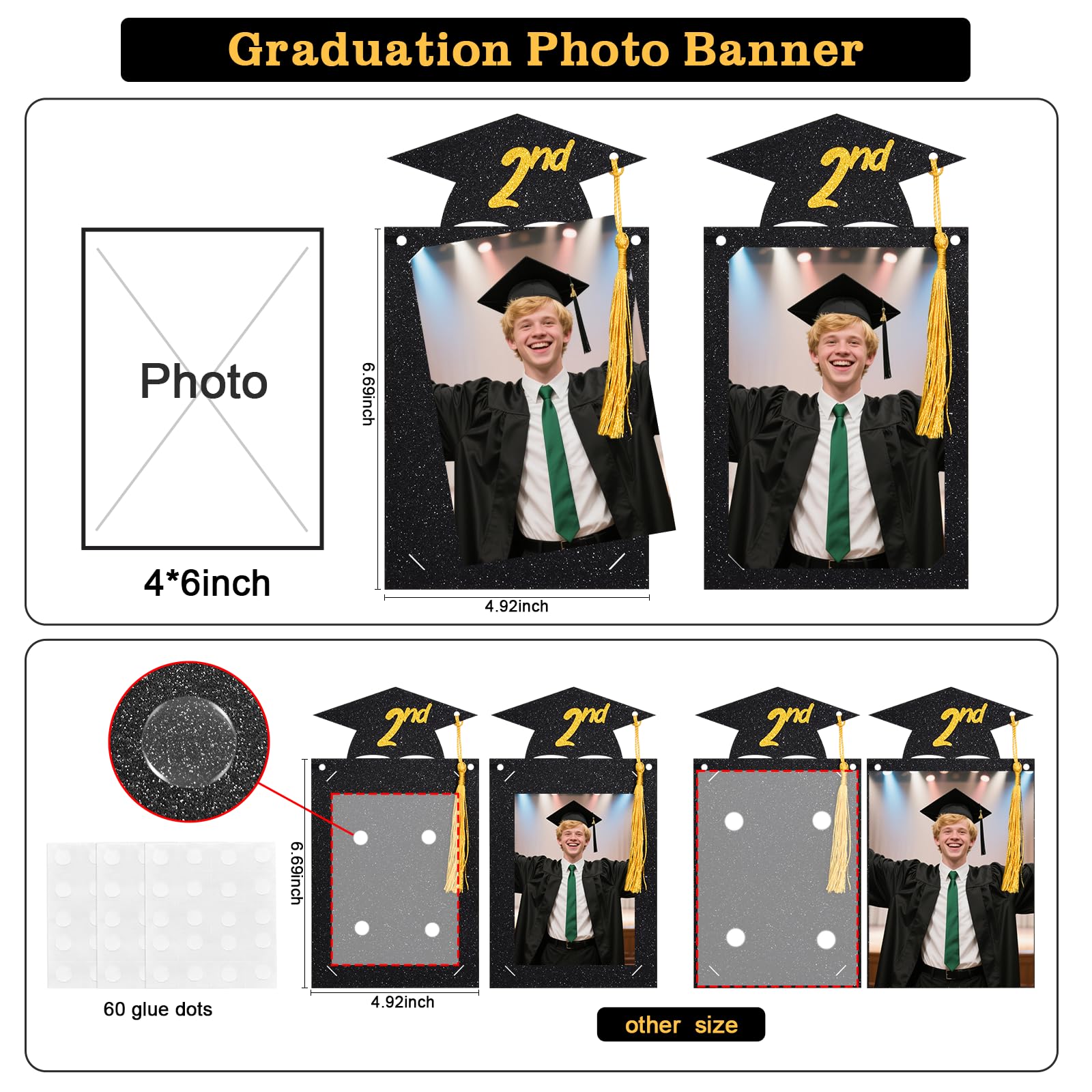 Babycop durable glitter cardstock designed for reuse at graduations.