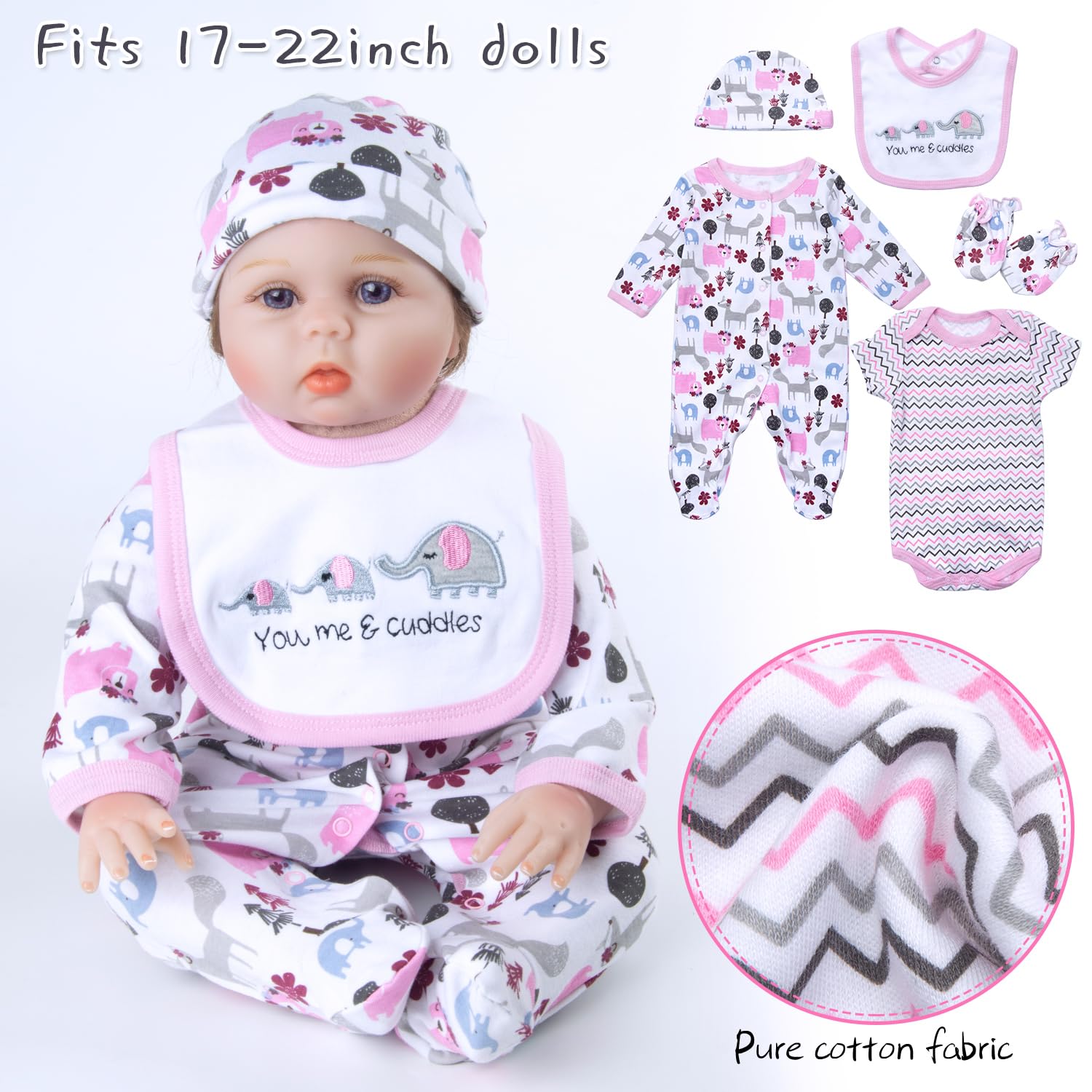 Babyfere baby bottle and pacifier set for realistic feeding pretend play.