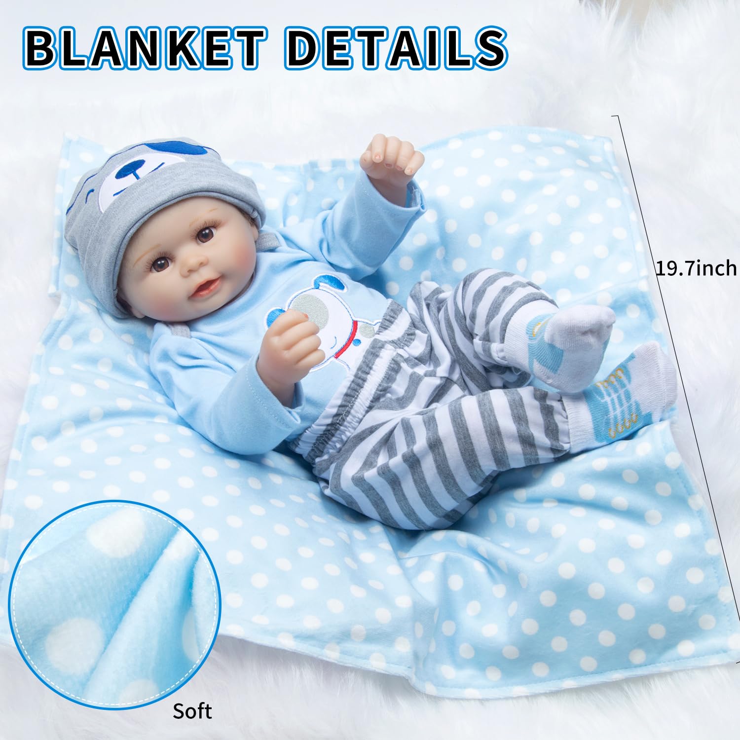 Babyfere blue dog pants, soft cotton for daily play