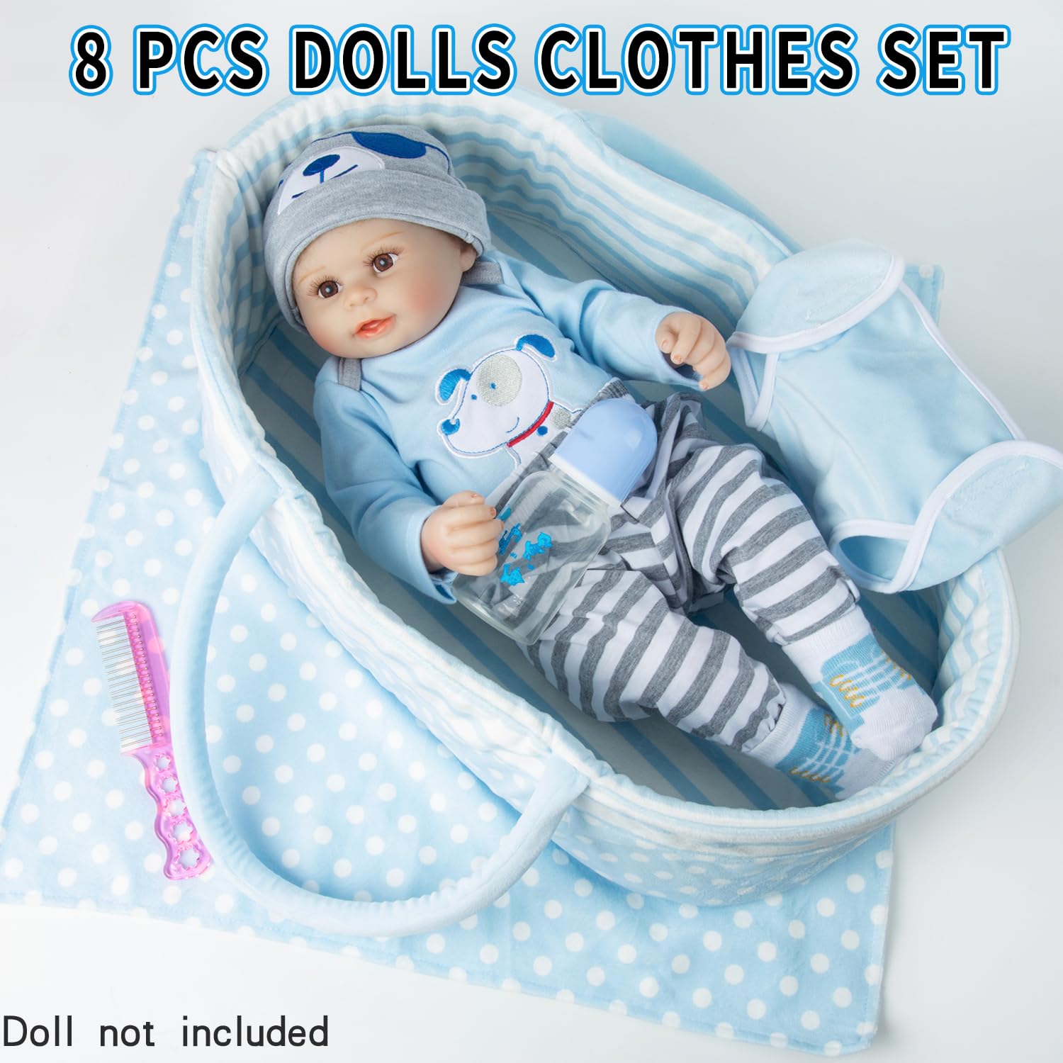 Babyfere blue dog socks set, soft cotton finish
