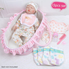 Babyfere pink doll feeding bottle, realistic accessory for nurturing scenes