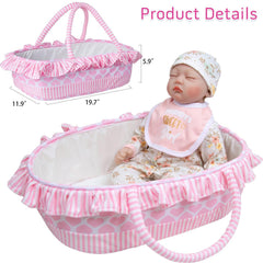 Babyfere pink doll gloves, adjustable fit for interactive dressing