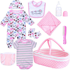 Babyfere pink polka-dot bassinet provides a sturdy resting spot for dolls.