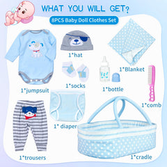 Babyfere reborn doll bottle with blue dog theme for realistic feeding play