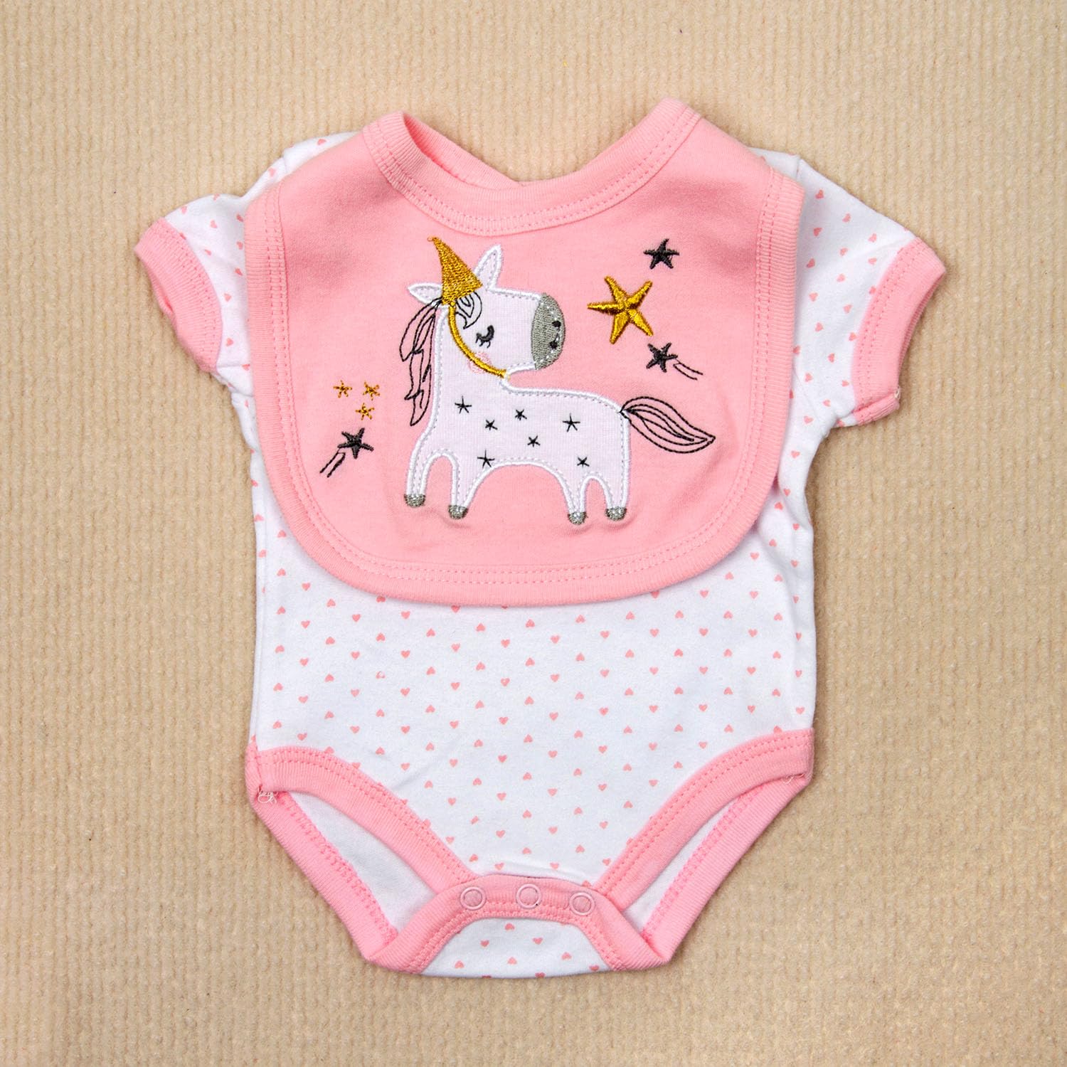 Babyfere reborn doll romper pink designed for a snug fit and simple dressing