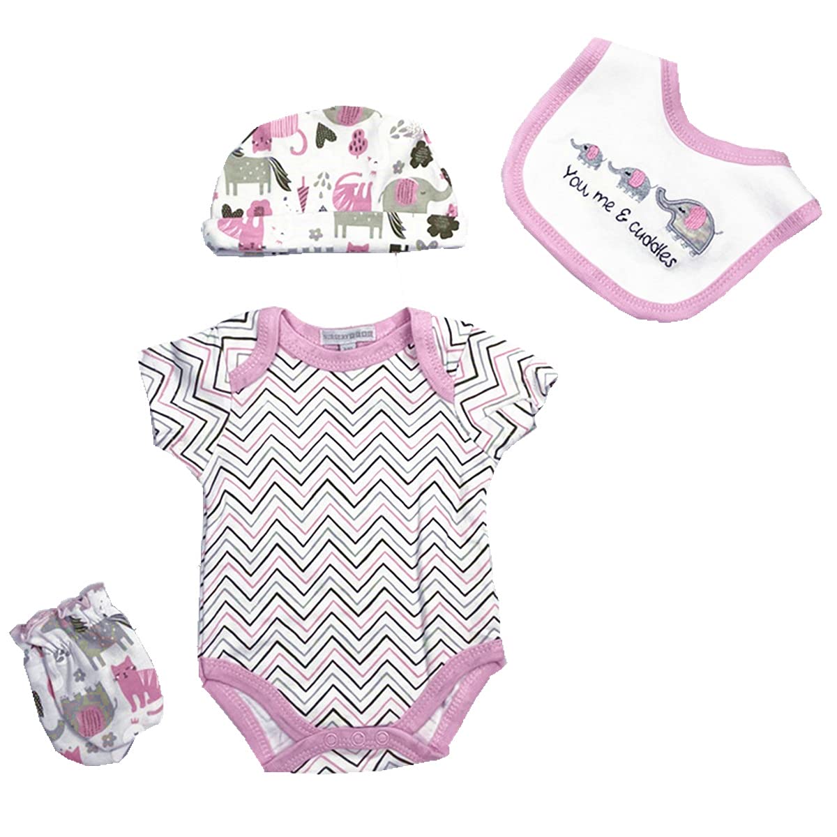 Babyfere reborn doll short bodysuit with elephant print for versatile outfits