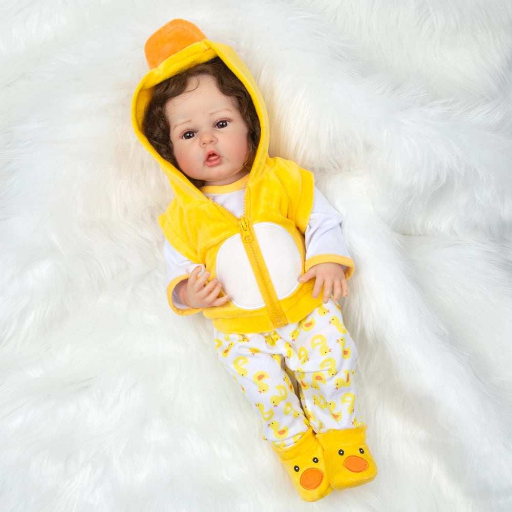 Babyfere yellow duck pants for reborn dolls, soft fabric for comfy outfits