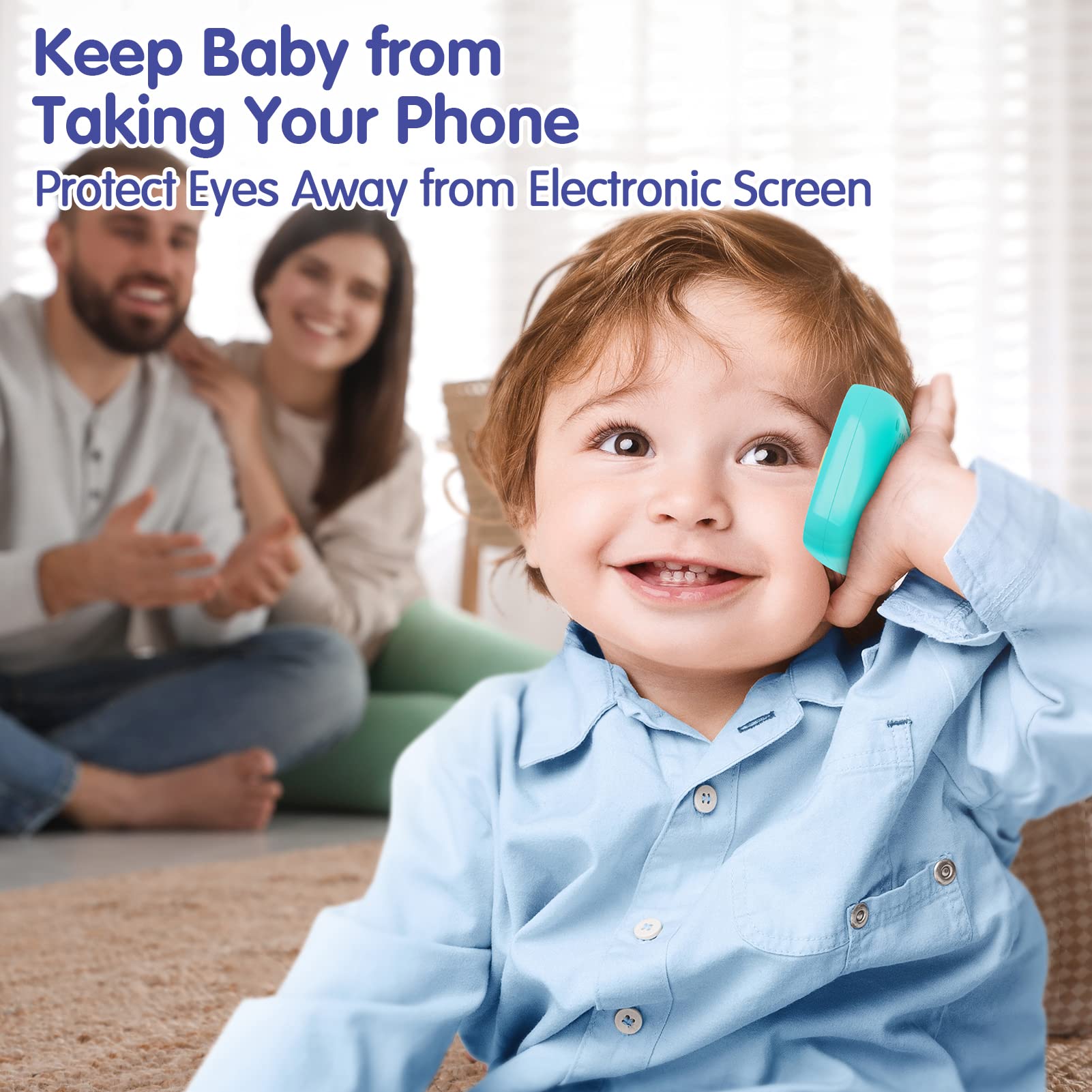 Babyfuny phone buttons closeup showing interactive controls for fine motor play