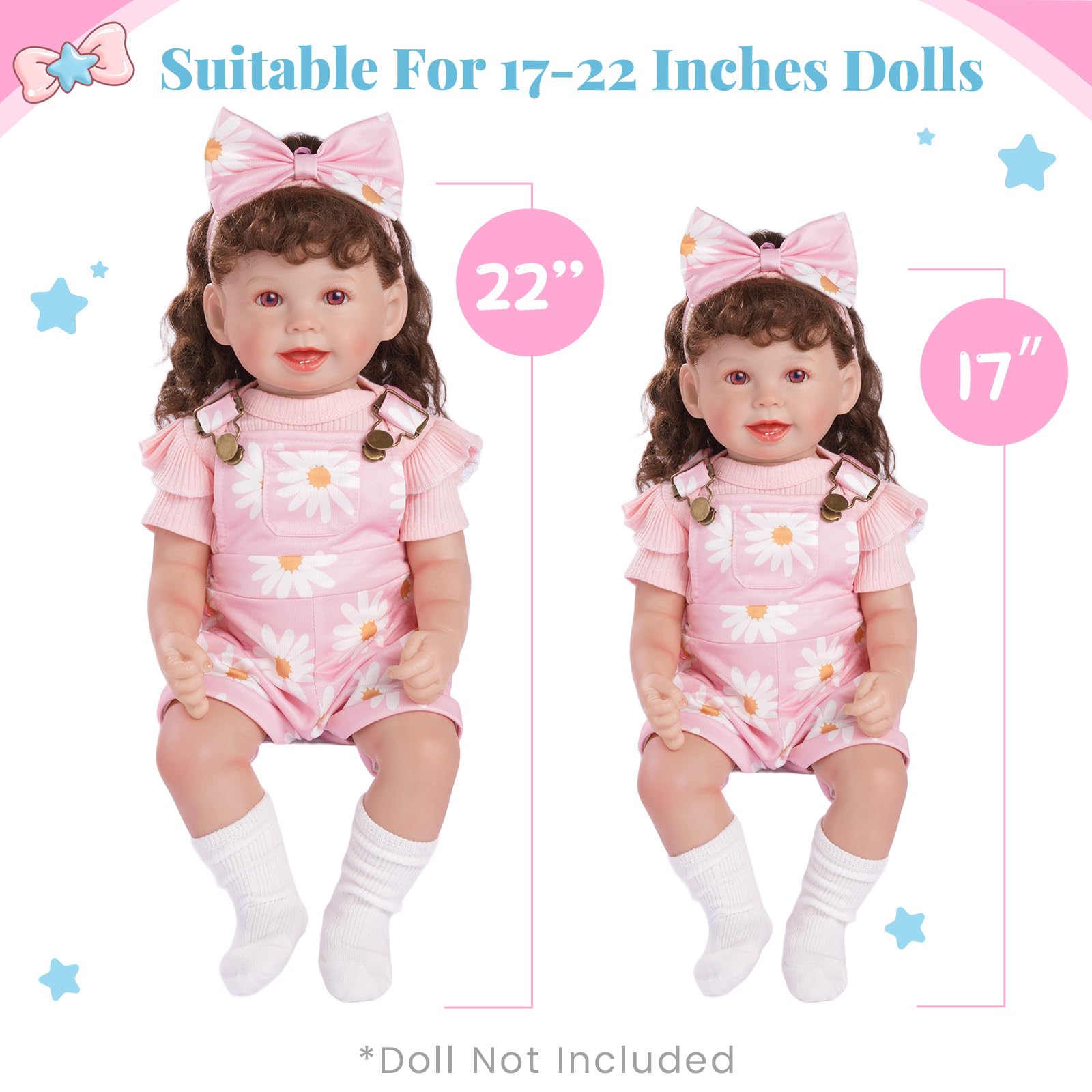 BABESIDE 17-22 inch doll clothes fit most reborn dolls securely