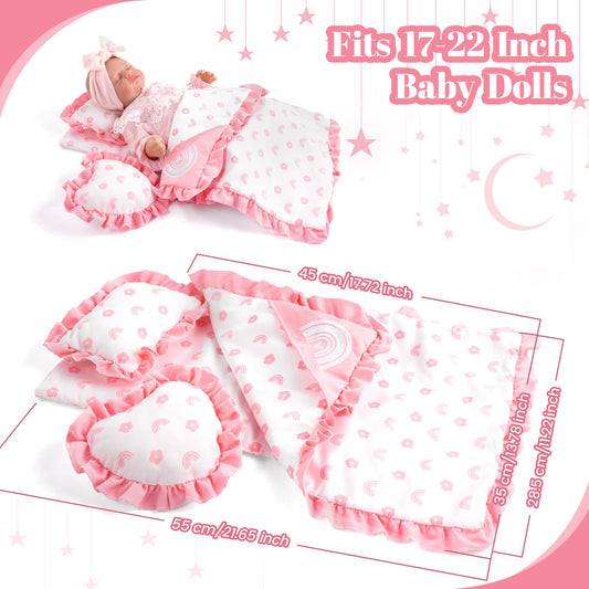BABESIDE soft doll blanket for 17-22 inch dolls, gentle touch for lifelike scenes.