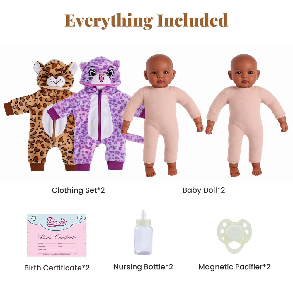 BABESIDE twin dolls perfect for bedtime cuddle moments.