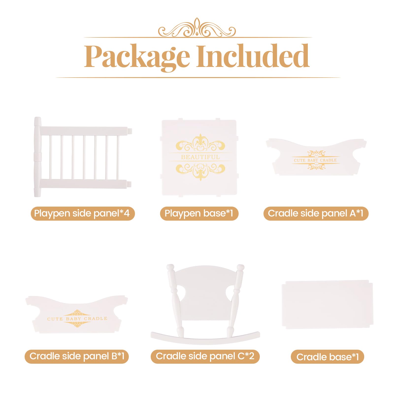 BABESIDE 3-inch baby doll accessories enhance storytelling in miniature play.