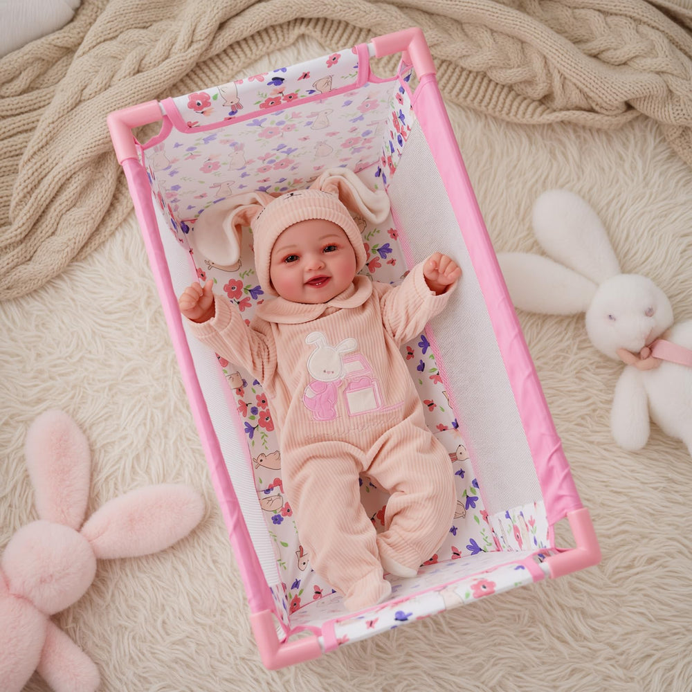 BABESIDE Portable doll bed ideal for travel to friends or grandparents.